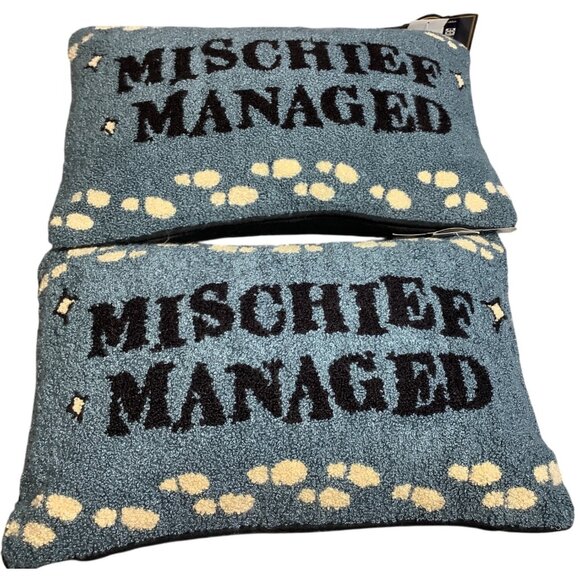 2 Harry Potter Mischief Managed Throw Pillow Rectangular 9.5" x 15" Lumbar - Picture 2 of 5